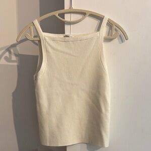 Abercrombie & Fitch Cream Ribbed Sweater Tank Size Small